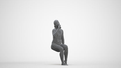 realistic 3D woman mix, scanned archviz people for Blender and 3ds Max, three-quarter front view render