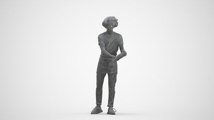 realistic 3D human man hospitality, archviz people FBX OBJ for Blender, three-quarter front view render
