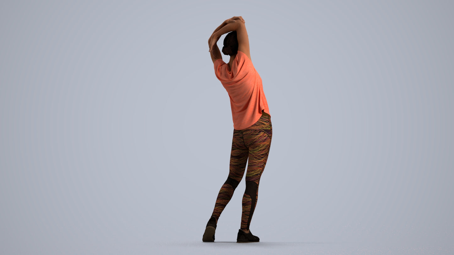 realistic 3D people woman sport, render-ready for V-Ray and Corona, FBX OBJ, front view render