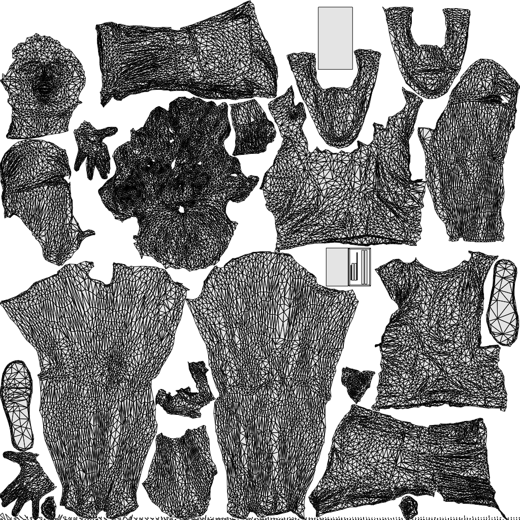 3D people model girl casual standing, scanned human for 3ds Max rendering, wireframe top-down view