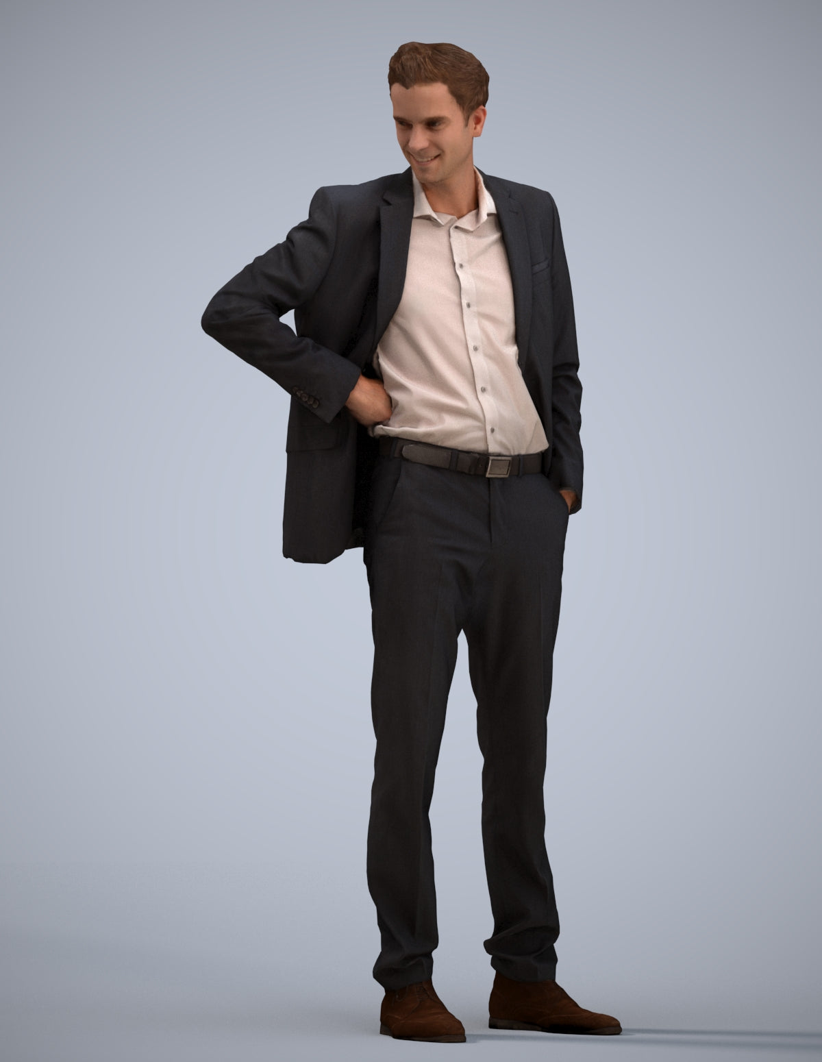 realistic 3D man business, scanned archviz people for Blender and 3ds Max