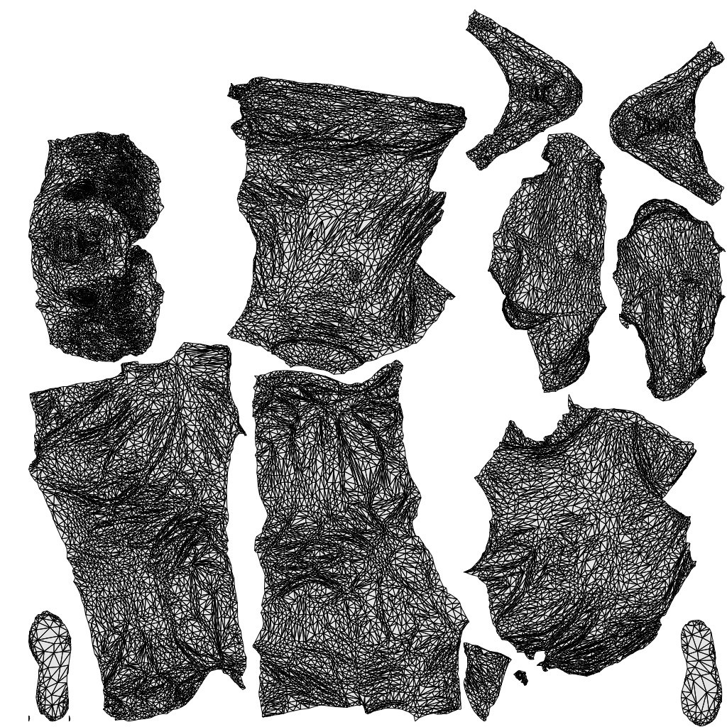 3D human model senior man casual standing, photogrammetry scanned person for archviz, wireframe top-down view