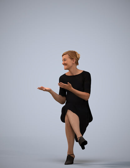 photogrammetry 3D woman business sitting, realistic human model archviz FBX