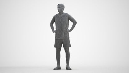 realistic 3D human man sport, archviz people FBX OBJ for Blender, three-quarter front view render