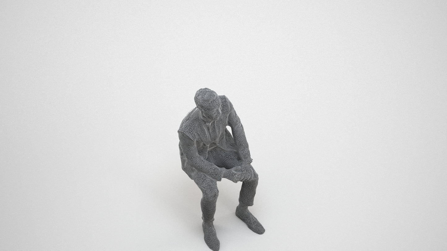 realistic 3D people man formal formalaffairs, render-ready for V-Ray and Corona, FBX OBJ, wireframe three-quarter view