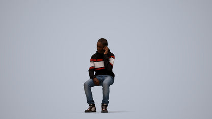 realistic 3D boy casual kids, scanned archviz people for Blender and 3ds Max, top-down view render