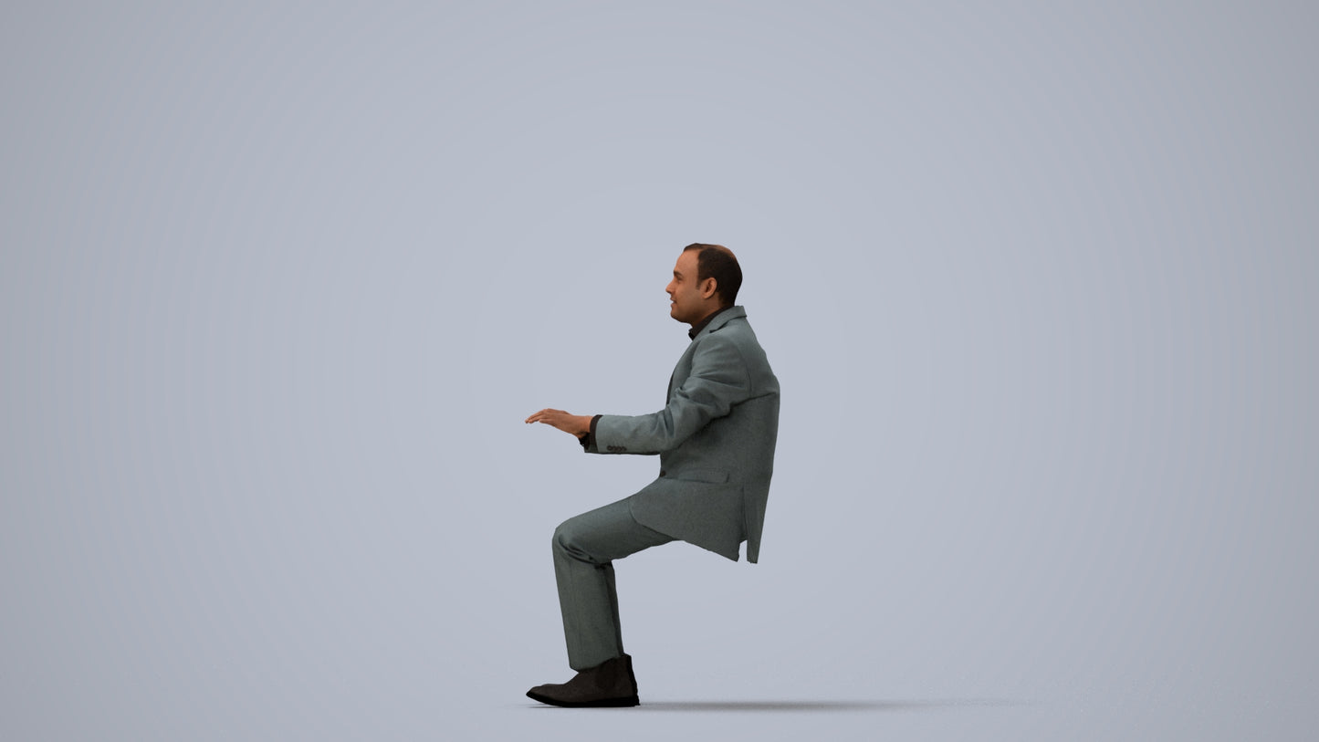 realistic 3D people man business, render-ready for V-Ray and Corona, FBX OBJ, three-quarter view render