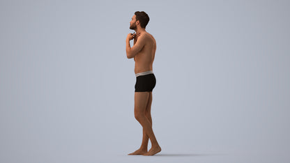 photogrammetry 3D man mix, realistic human model archviz FBX, three-quarter view render