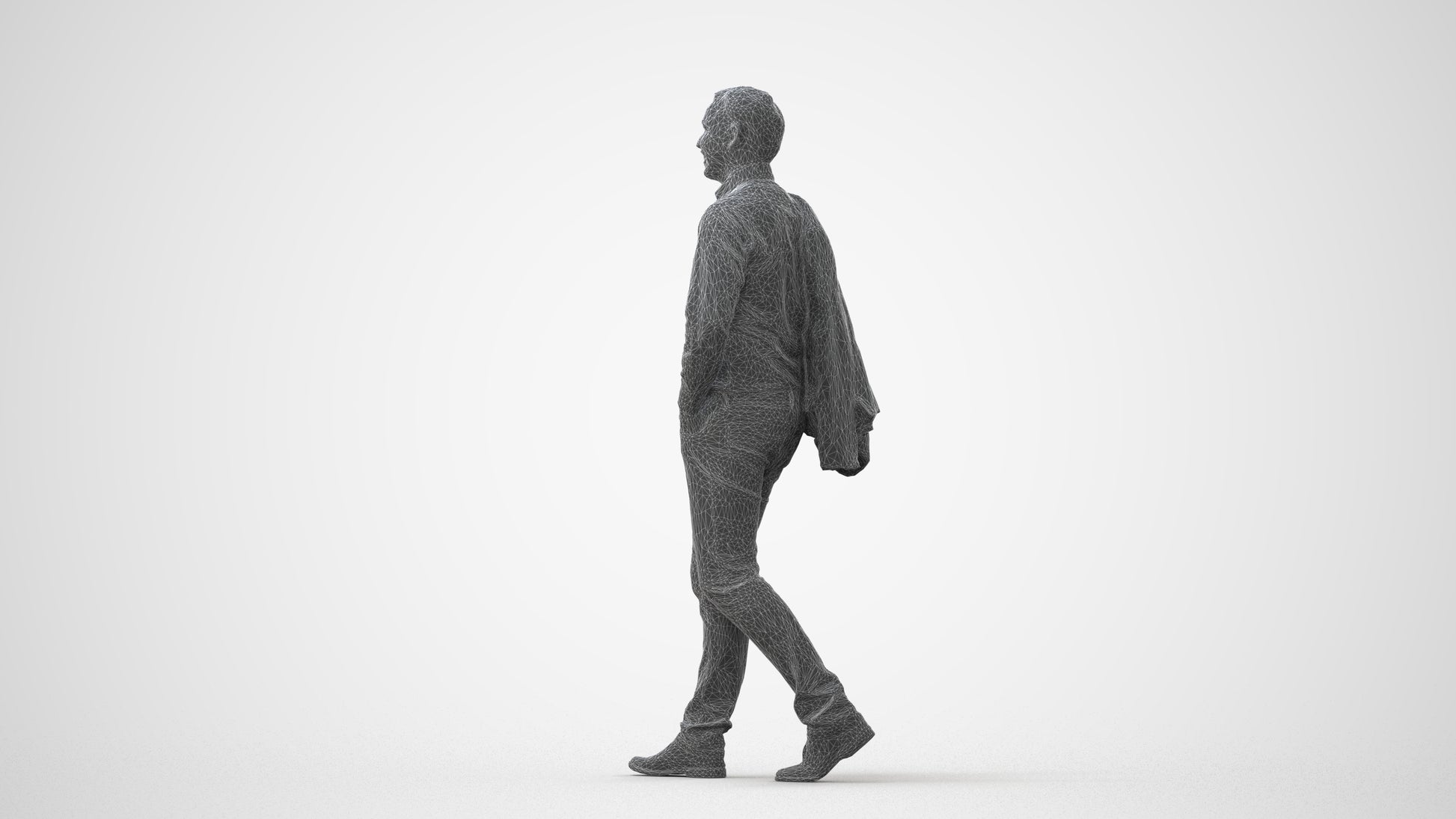 realistic 3D man business standing, scanned archviz people for Blender and 3ds Max, square thumbnail