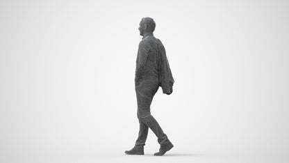 realistic 3D man business standing, scanned archviz people for Blender and 3ds Max, square thumbnail