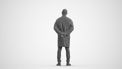 photogrammetry 3D man medical, realistic human model archviz FBX, wireframe front view