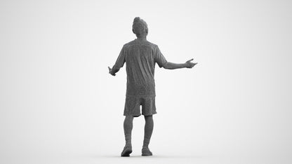 realistic 3D human man sport, archviz people FBX OBJ for Blender, wireframe front view