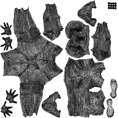 realistic 3D people woman sport, render-ready for V-Ray and Corona, FBX OBJ, wireframe top-down view
