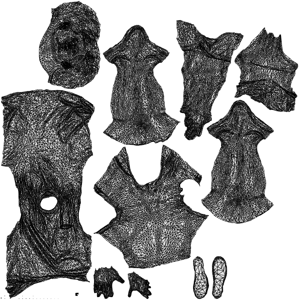 3D scanned man sitting casual, photorealistic archviz people for Enscape and SketchUp, wireframe top-down view