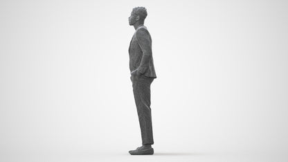 3D human model man casual formalaffairs, photogrammetry scanned person for archviz, square thumbnail