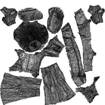 scanned 3D woman business standing, photogrammetry people for Enscape and V-Ray, wireframe top-down view
