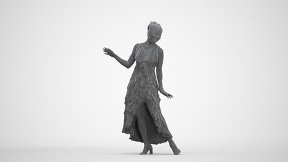 realistic 3D people woman formal dancing, render-ready for V-Ray and Corona, FBX OBJ, three-quarter front view render