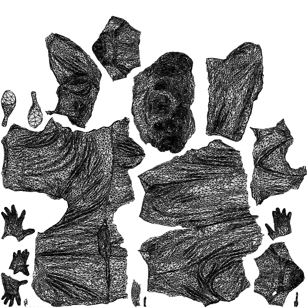 scanned 3D woman casual walking, photogrammetry people for Enscape and V-Ray, wireframe top-down view