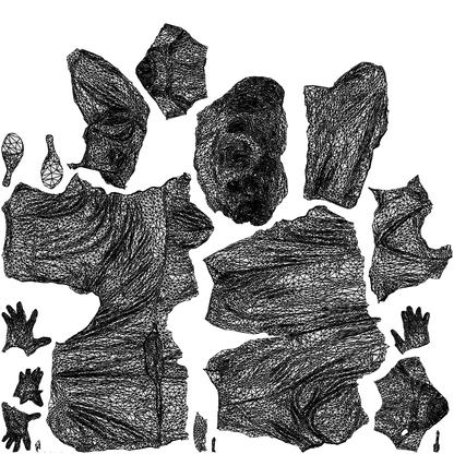 scanned 3D woman casual walking, photogrammetry people for Enscape and V-Ray, wireframe top-down view