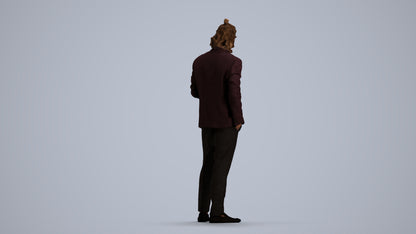 3D people model man formal formalaffairs, scanned human for 3ds Max rendering, front view render