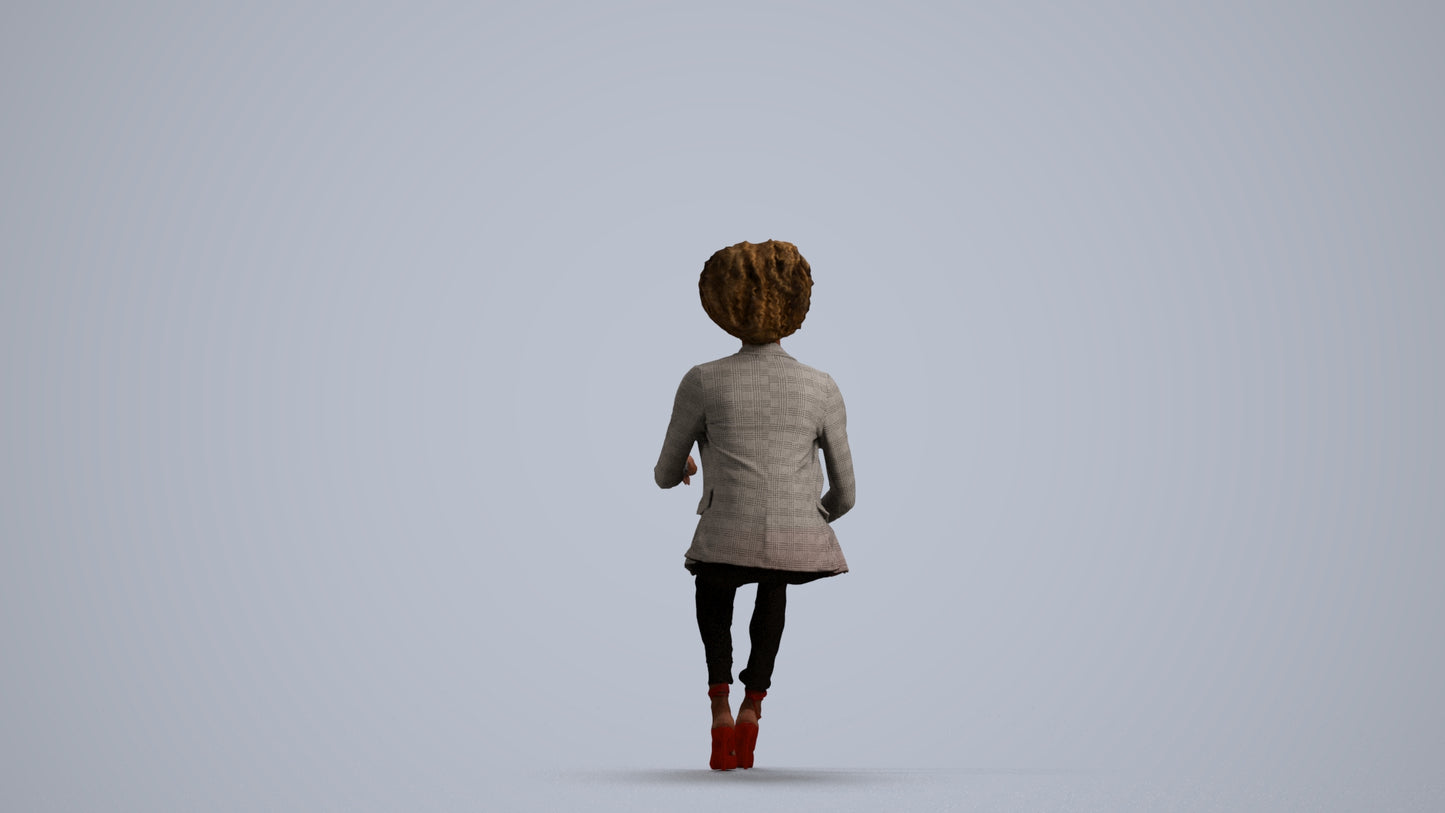 realistic 3D people woman business sitting, render-ready for V-Ray and Corona, FBX OBJ, front view render