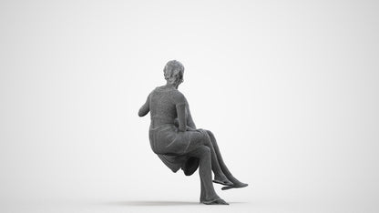 3D people model woman casual couple, scanned human for 3ds Max rendering, wireframe side view