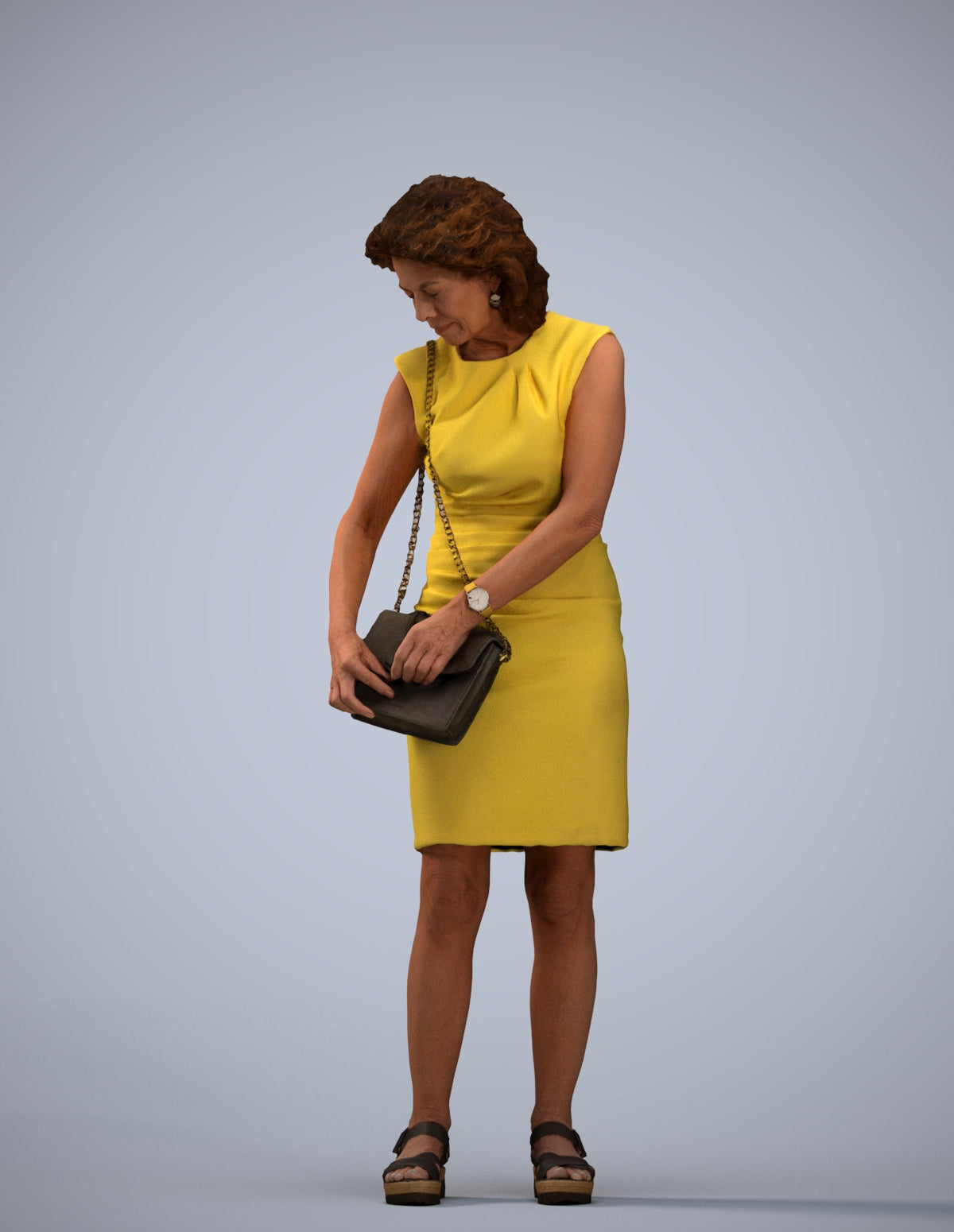 photogrammetry 3D woman business standing, realistic human model archviz FBX