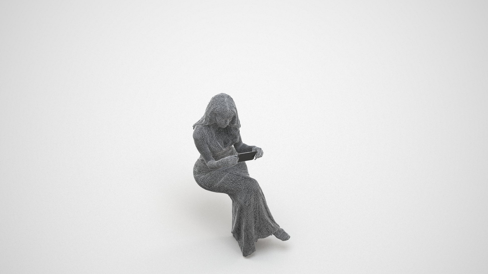 realistic 3D people woman formal formalaffairs, render-ready for V-Ray and Corona, FBX OBJ, wireframe three-quarter view