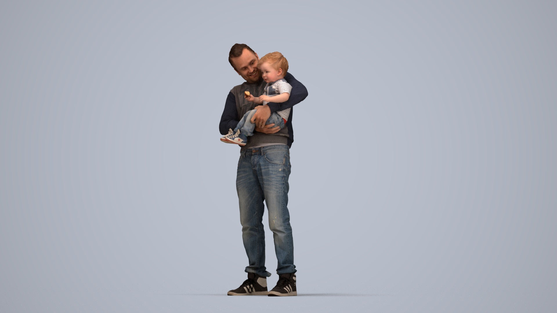photogrammetry 3D boy casual kids, realistic human model archviz FBX, top-down view render