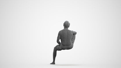 realistic 3D people man pool, render-ready for V-Ray and Corona, FBX OBJ, wireframe front view
