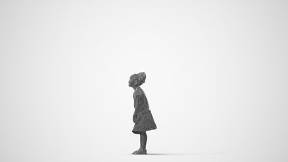 realistic 3D human girl casual kids, archviz people FBX OBJ for Blender, square thumbnail