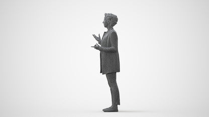 realistic 3D woman business standing, scanned archviz people for Blender and 3ds Max, square thumbnail