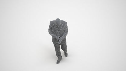 realistic 3D people man business, render-ready for V-Ray and Corona, FBX OBJ, wireframe three-quarter view