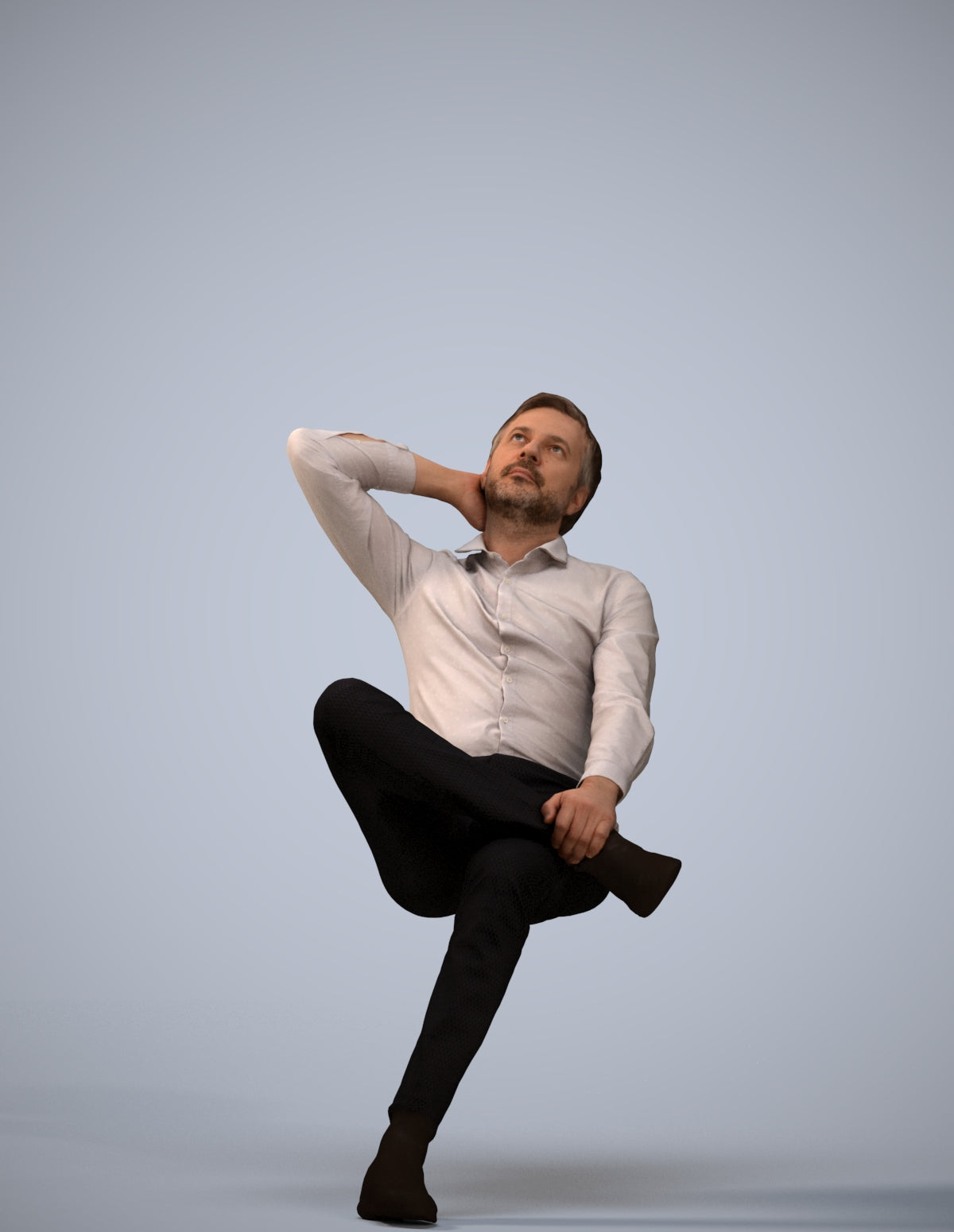 realistic 3D human man business, archviz people FBX OBJ for Blender