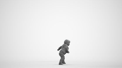 realistic 3D human boy casual kids, archviz people FBX OBJ for Blender, wireframe front view