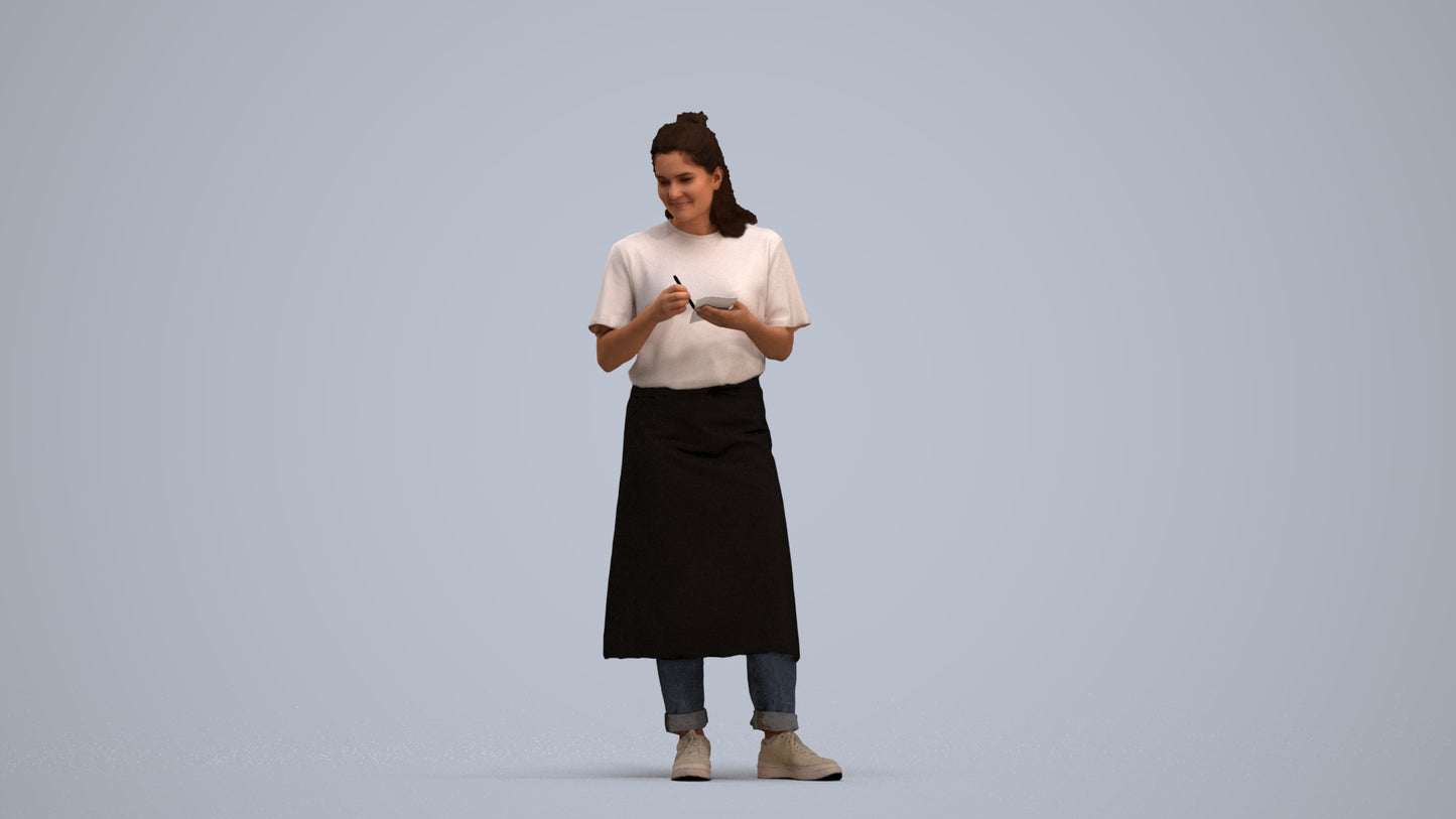 photogrammetry 3D woman mix, realistic human model archviz FBX, standing pose render