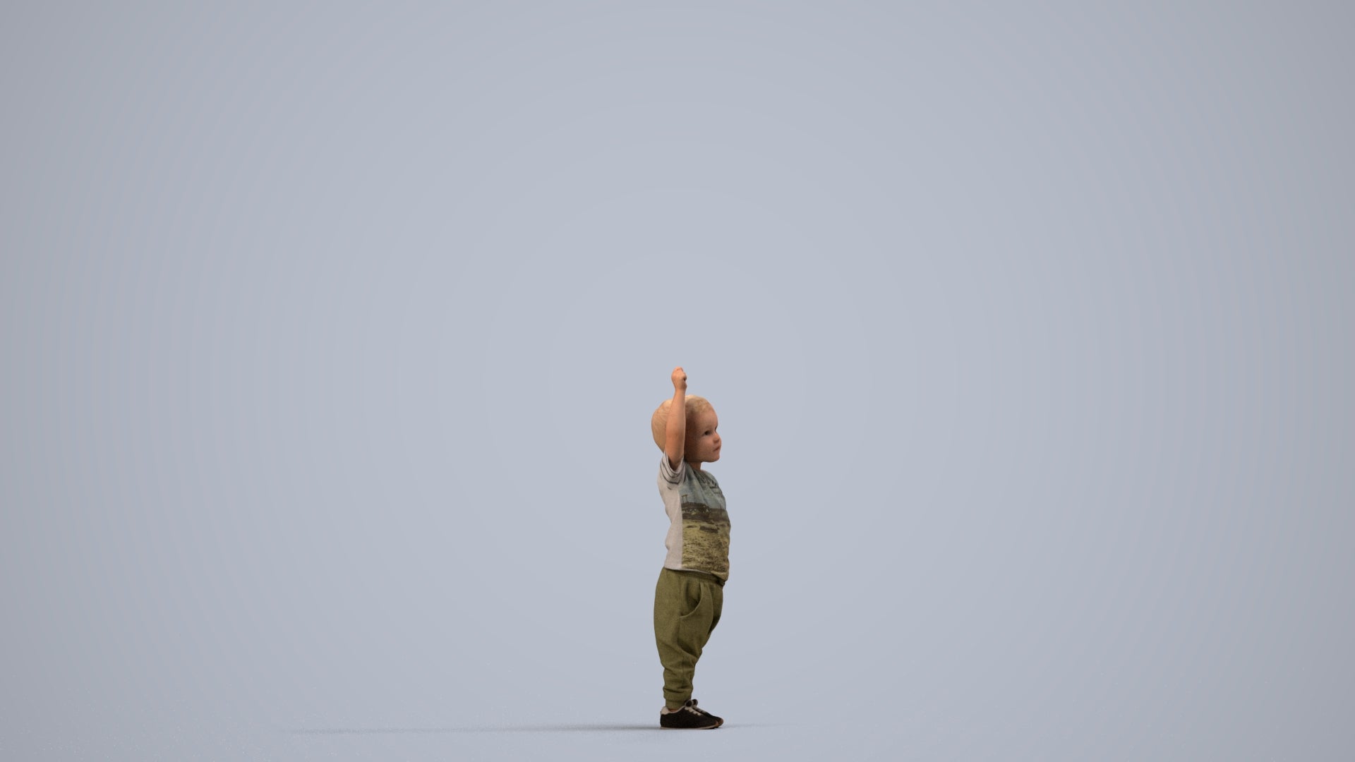 realistic 3D people boy casual kids, render-ready for V-Ray and Corona, FBX OBJ, side view render