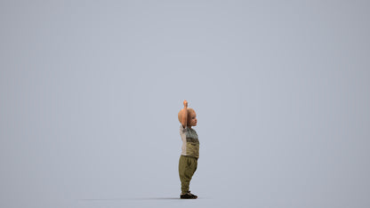 realistic 3D people boy casual kids, render-ready for V-Ray and Corona, FBX OBJ, side view render