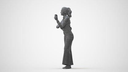 scanned 3D woman casual standing, photogrammetry people for Enscape and V-Ray, square thumbnail