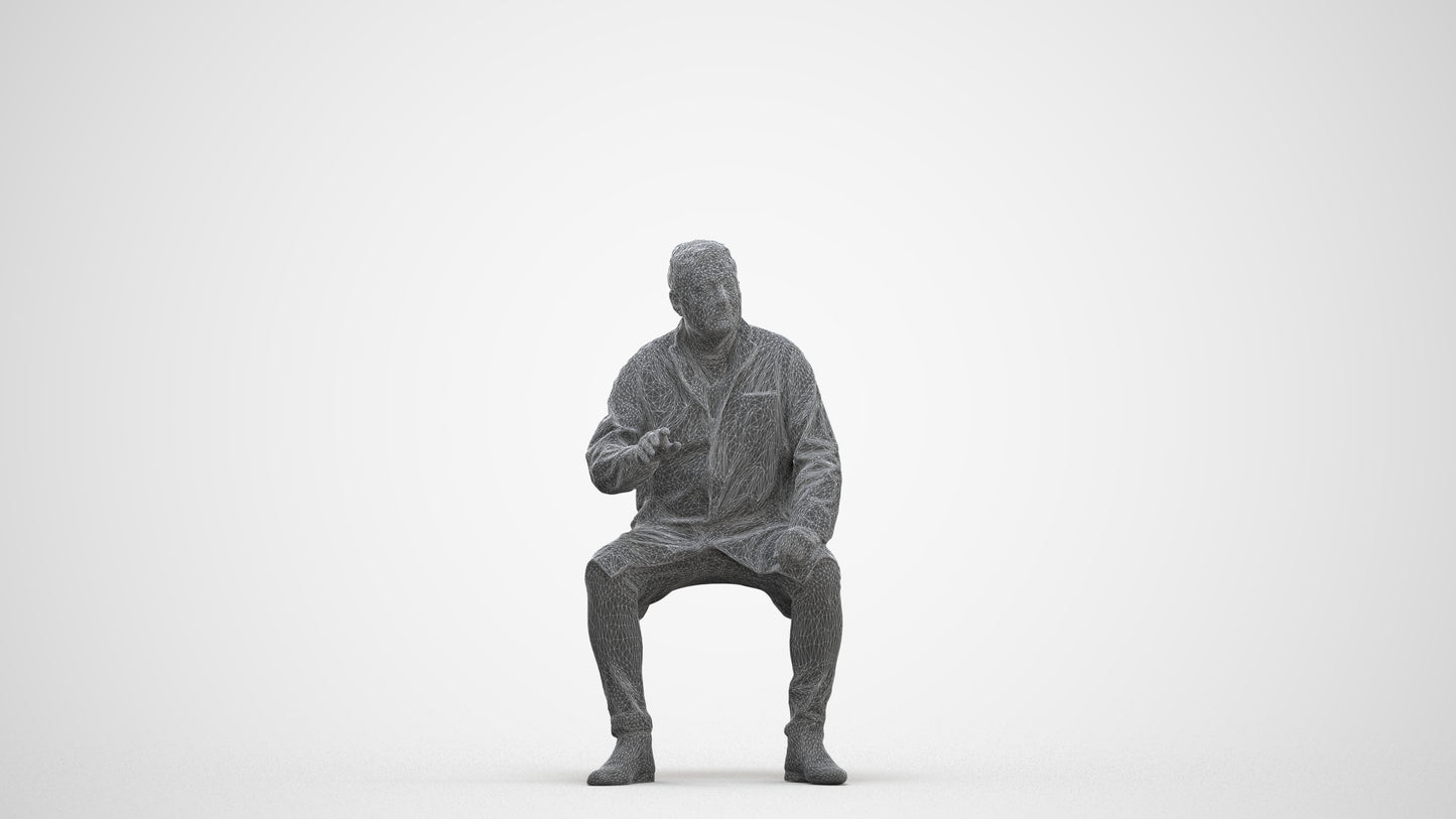 3D human model man medical, photogrammetry scanned person for archviz, three-quarter front view render