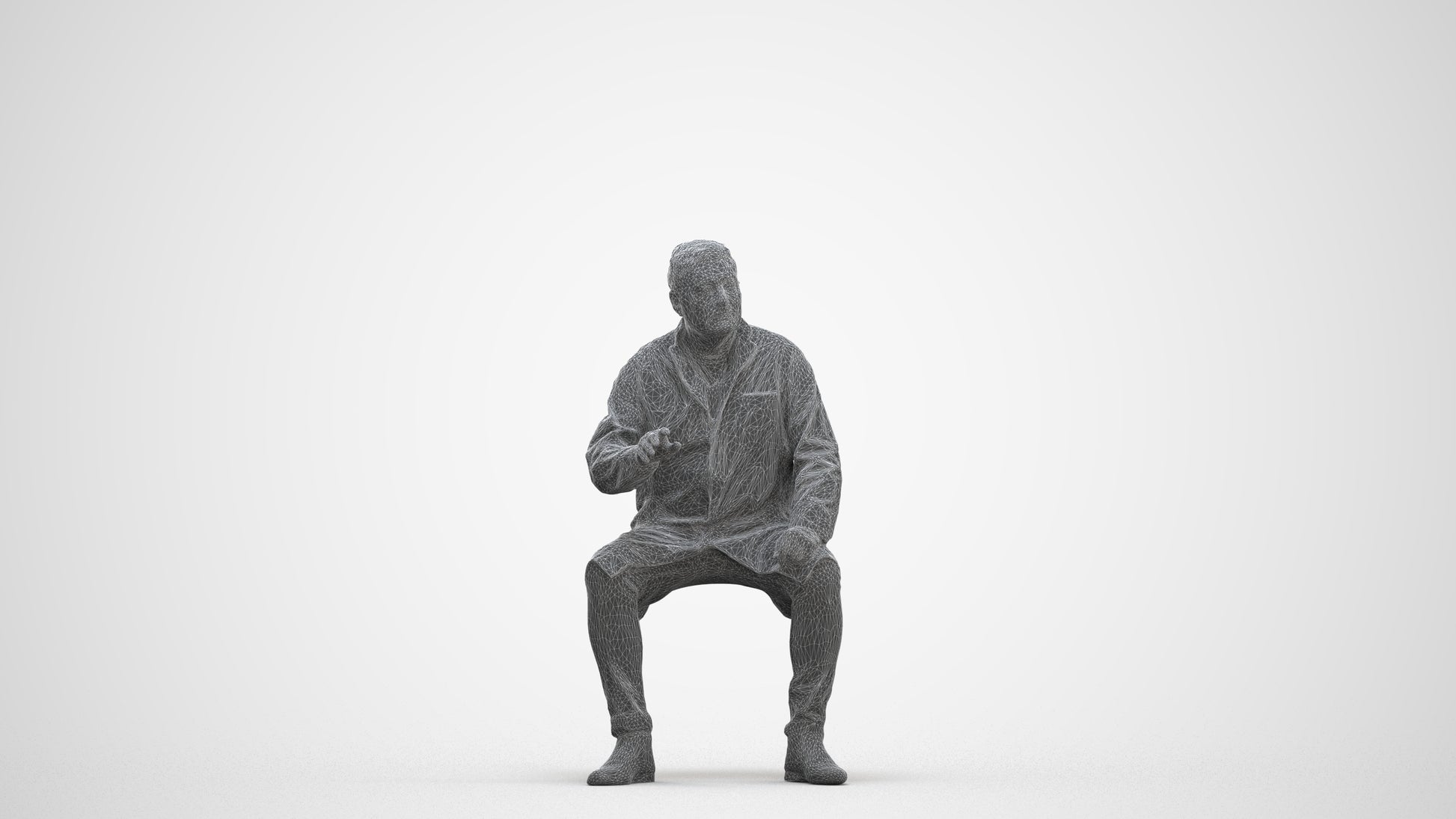3D human model man medical, photogrammetry scanned person for archviz, three-quarter front view render