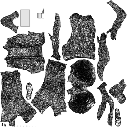 photogrammetry 3D man casual standing, realistic human model archviz FBX, wireframe top-down view