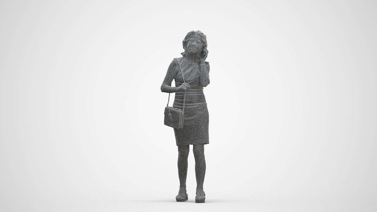 realistic 3D human woman business walking, archviz people FBX OBJ for Blender, three-quarter front view render