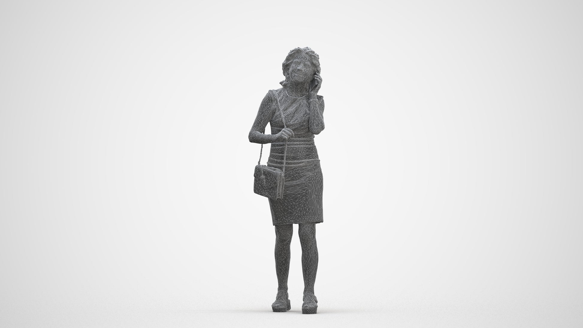 realistic 3D human woman business walking, archviz people FBX OBJ for Blender, three-quarter front view render