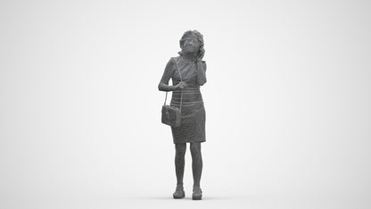 realistic 3D human woman business walking, archviz people FBX OBJ for Blender, three-quarter front view render