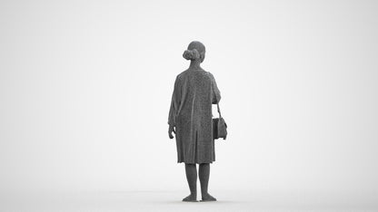 3D human model girl casual kids, photogrammetry scanned person for archviz, wireframe front view