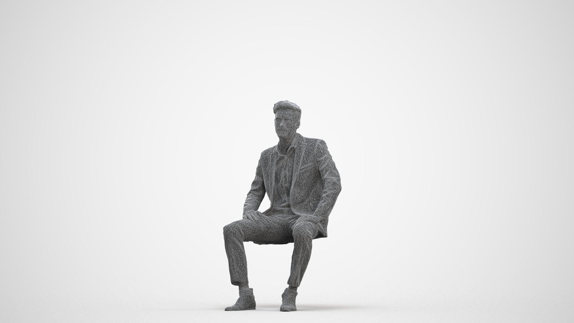 realistic 3D man business pool, scanned archviz people for Blender and 3ds Max, three-quarter front view render