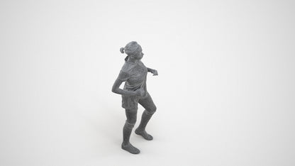 scanned 3D woman sport, photogrammetry people for Enscape and V-Ray, wireframe three-quarter view