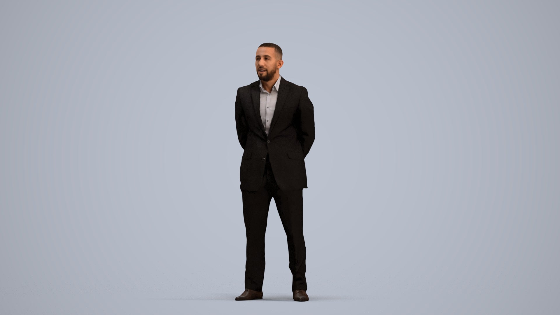 3D scanned man business, photorealistic archviz people for Enscape and SketchUp, standing pose render