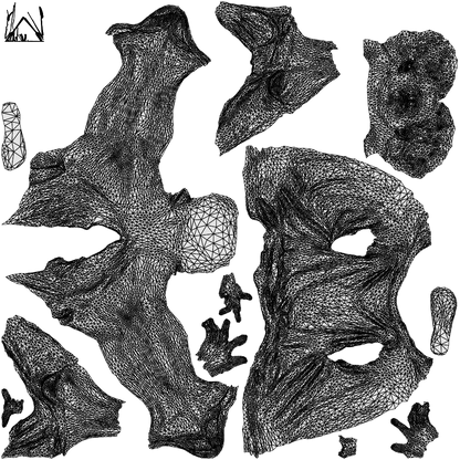 realistic 3D man casual sitting, scanned archviz people for Blender and 3ds Max, wireframe top-down view